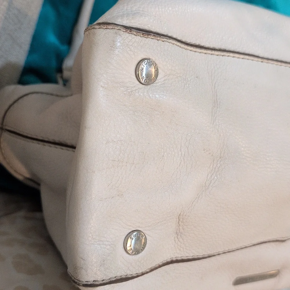 Michael Kors White Leather Tote Bag